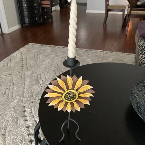 Sunflower Metal Taper Candle Holder - Picture 5 of 7